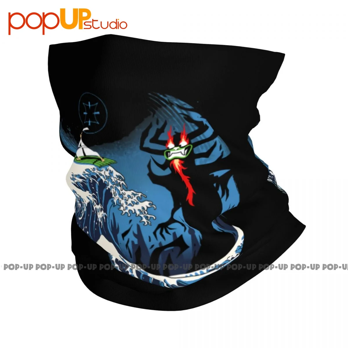 Samurai-Jack Surf Na Grande Onda para Atacar o Mal Ser Demônio Aku Neck Gaiter, Lenço Bandana, Máscara Facial