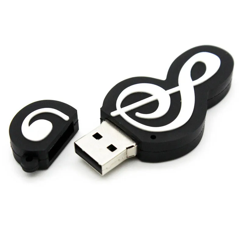 Instrument gitarowy Pamięć flash USB 2.0 128 GB Śliczny instrument muzyczny Kreskówka Skrzypce Uwaga Kolor 64 GB Pamięć flash Prezenty Breloczek do kluczy