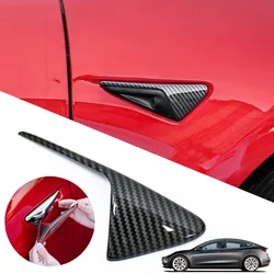 For Tesla Model 3/Y/X/S Carbon Fiber Side Camera Protective Cover ABS Turn Light Decorative Cover Auto Accessories 2017-2022