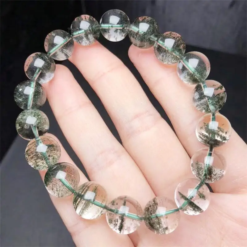 11MM Natural Green Garden Quartz Bracelet Fashion Energy Stone Reiki Healing Crystal Strand Yoga Gift 1PCS