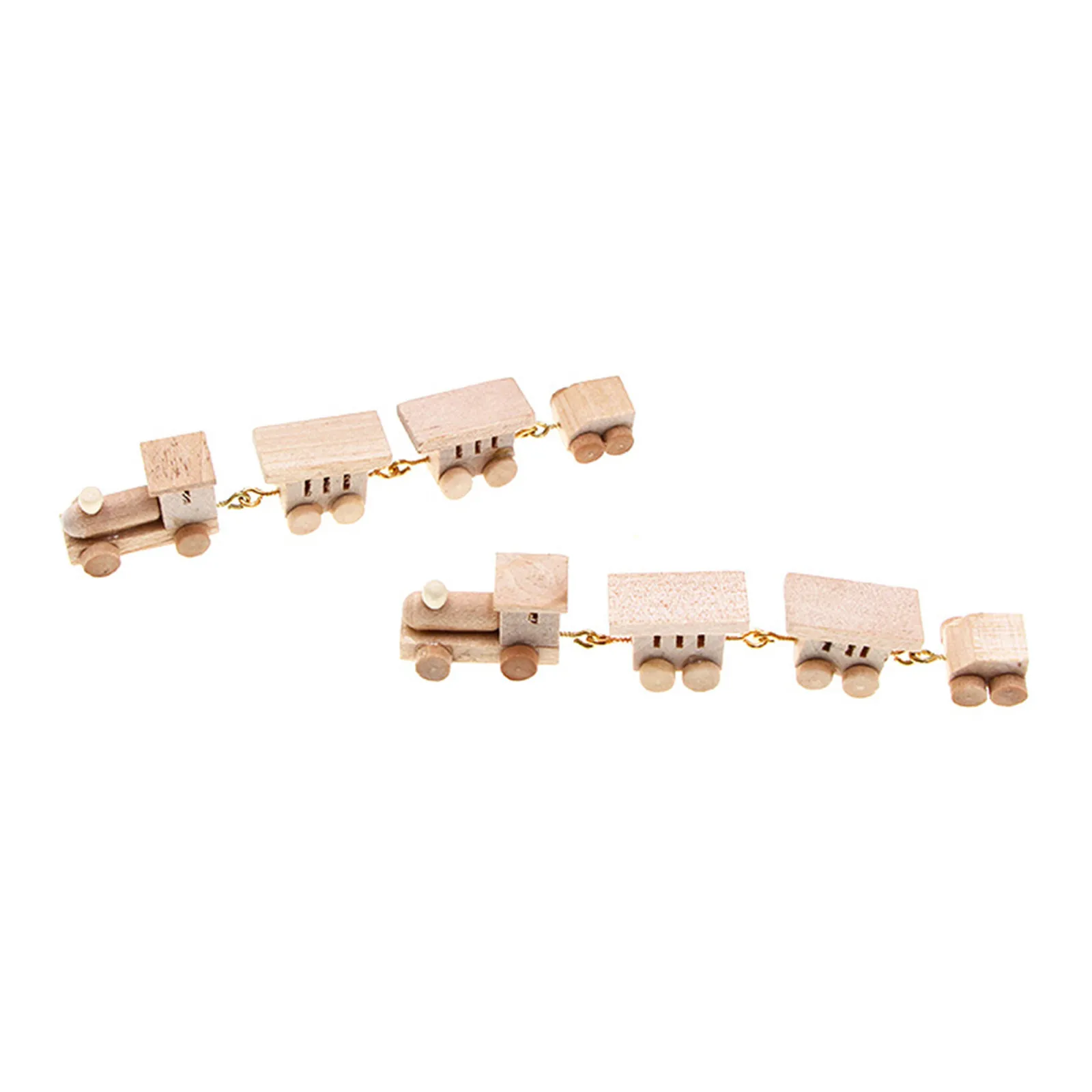 

2 Pcs Cartoon Train Adornment House Ornament Decorative Dollhouse Decorations Bedroom Furniture