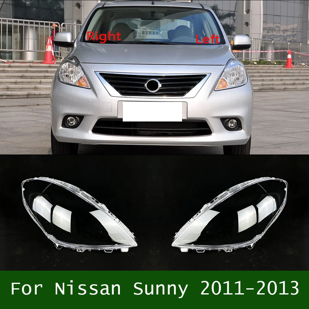 

For Nissan Sunny 2011-2013 Transparent Lampshade Headlamp Cover Lamp Shade Headlight Shell Lens Plexiglass Car Accessories