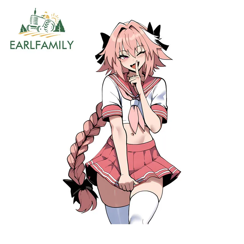 

EARLFAMILY Astolfo Cute Car Stickers Anime Waifu Scratch-Proof Vinyl JDM Decal Waterproof Motorcycle Windshield Decoration
