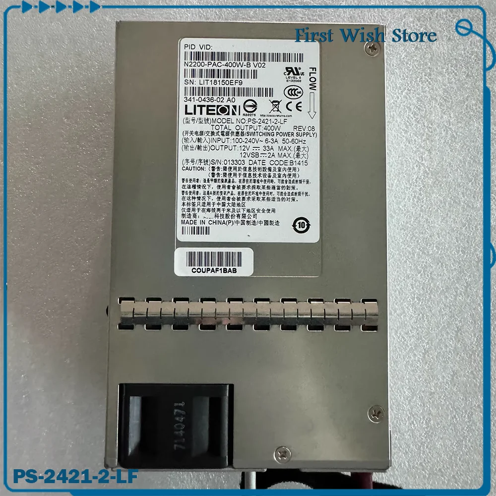 

Для блока питания Cisco Switch N2200-PAC-400W-B 341-0436-02 PS-2421-2-LF