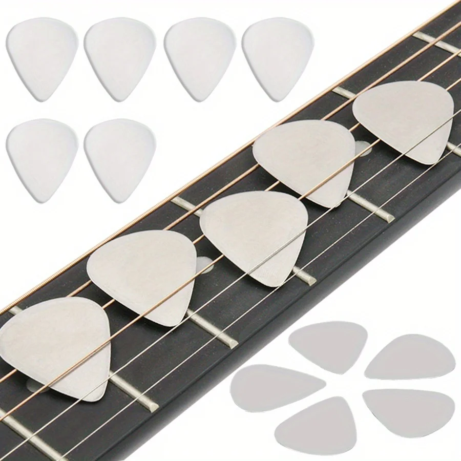 10 Stück 0,3 mm Gitarrenplektren aus Edelstahl, langlebige Metallplektren für Akustik-/E-Gitarre, Ukulele und Bass ZSY