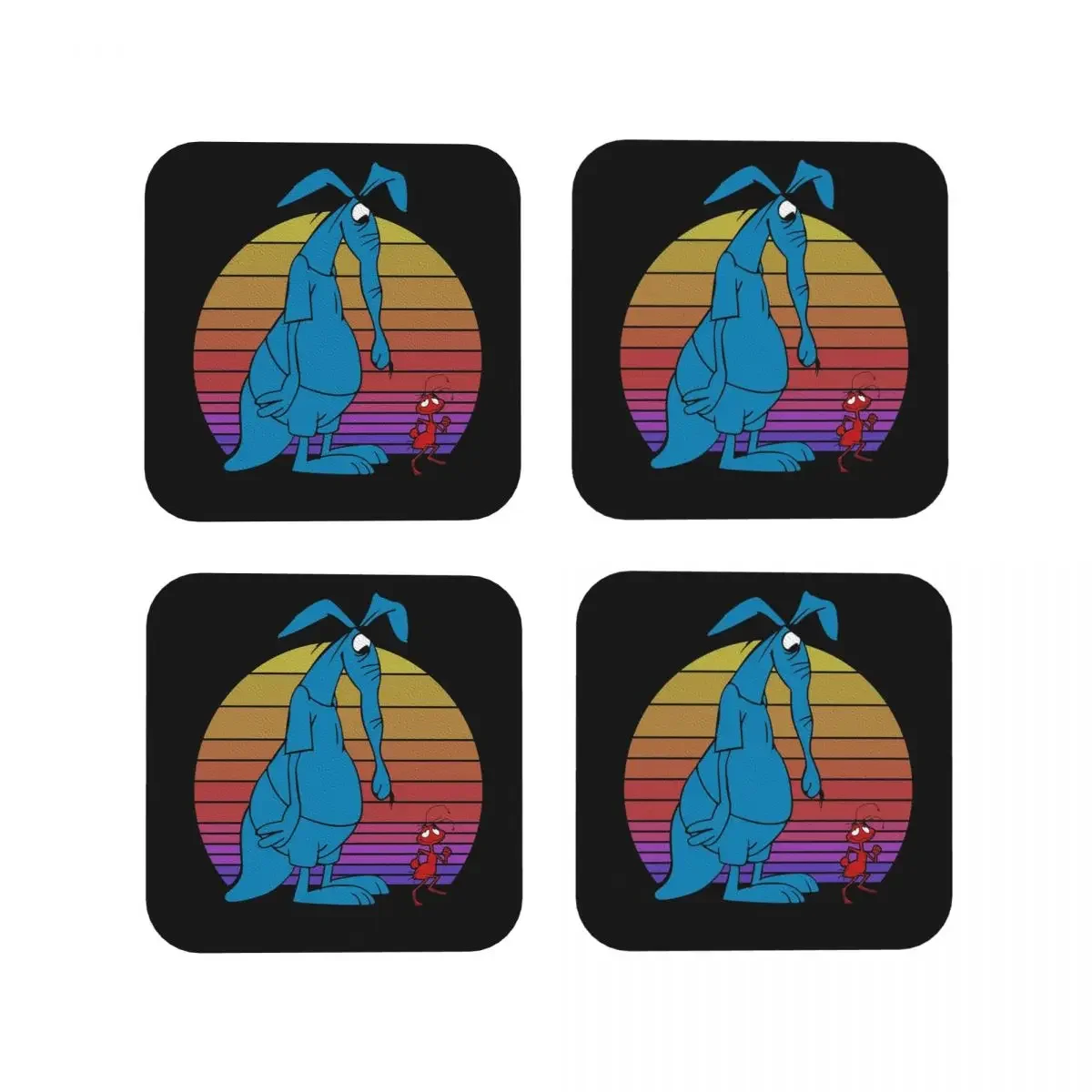 Ant And Aardvark Coasters Kitchen Placemats Non-slip Insulation Cup Coffee Mats For Decor Home Tableware Pads Set of 4