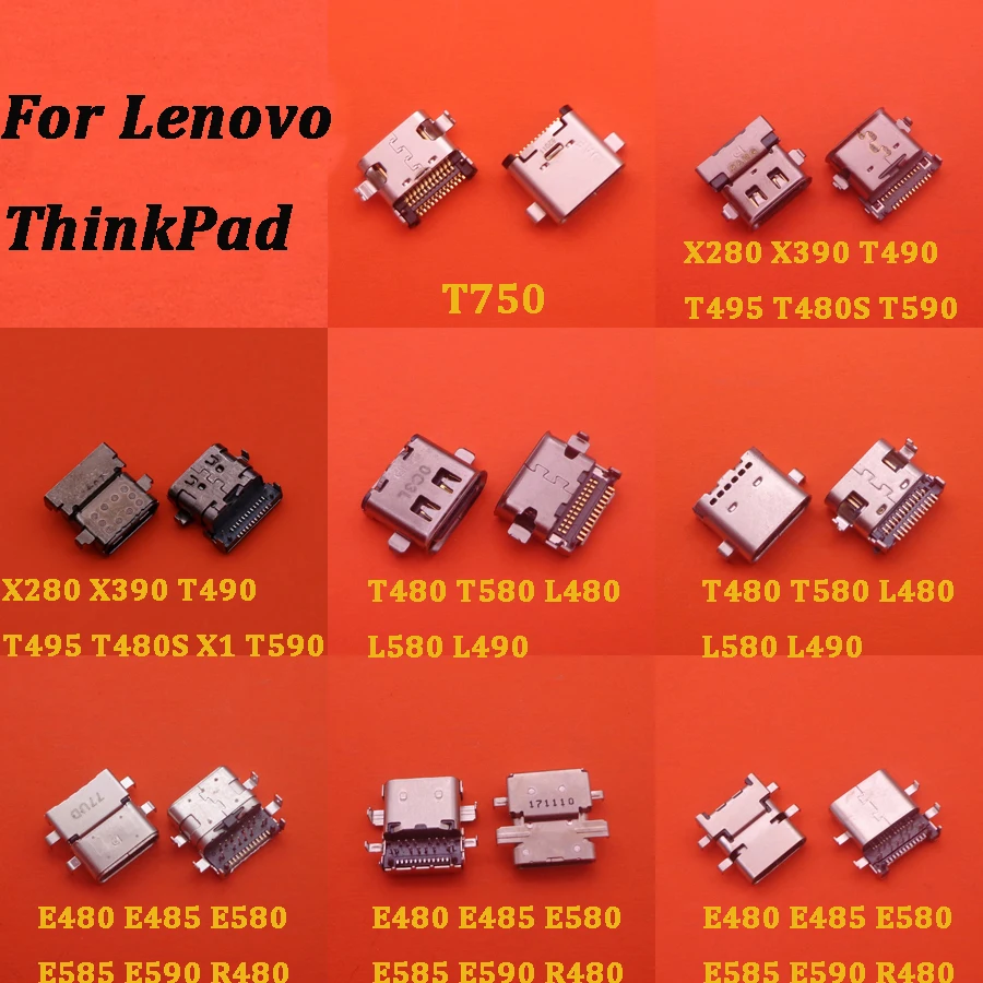 5pcs For Lenovo ThinkPad T480 T580 L480 L580 L490 X280 T480S X390 T490 T750 Type-c USB 3.1 Charging port socket connector jack