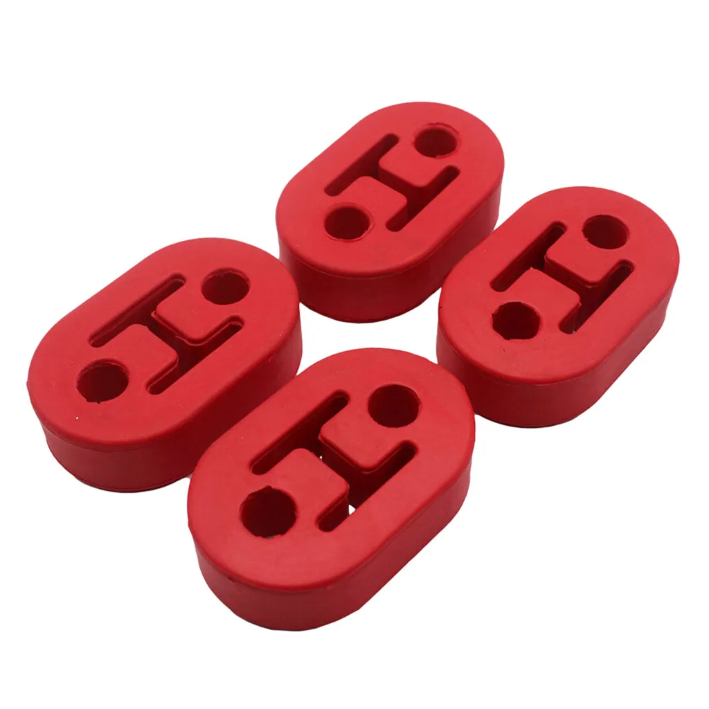 4pcs Red Rubber Exhaust Hanger Universal Muffler Suspension Bracket for Car Exhaust Pipe System Upgrade