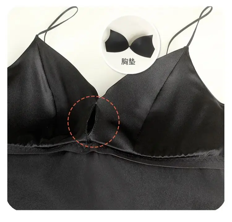 Birdtree 19MM 93%Mulberry Silk New Bra Backless Wire Free Women Sexy Sweet Thin Sling Vest Underwear Fashion Brassiere P3D994QM