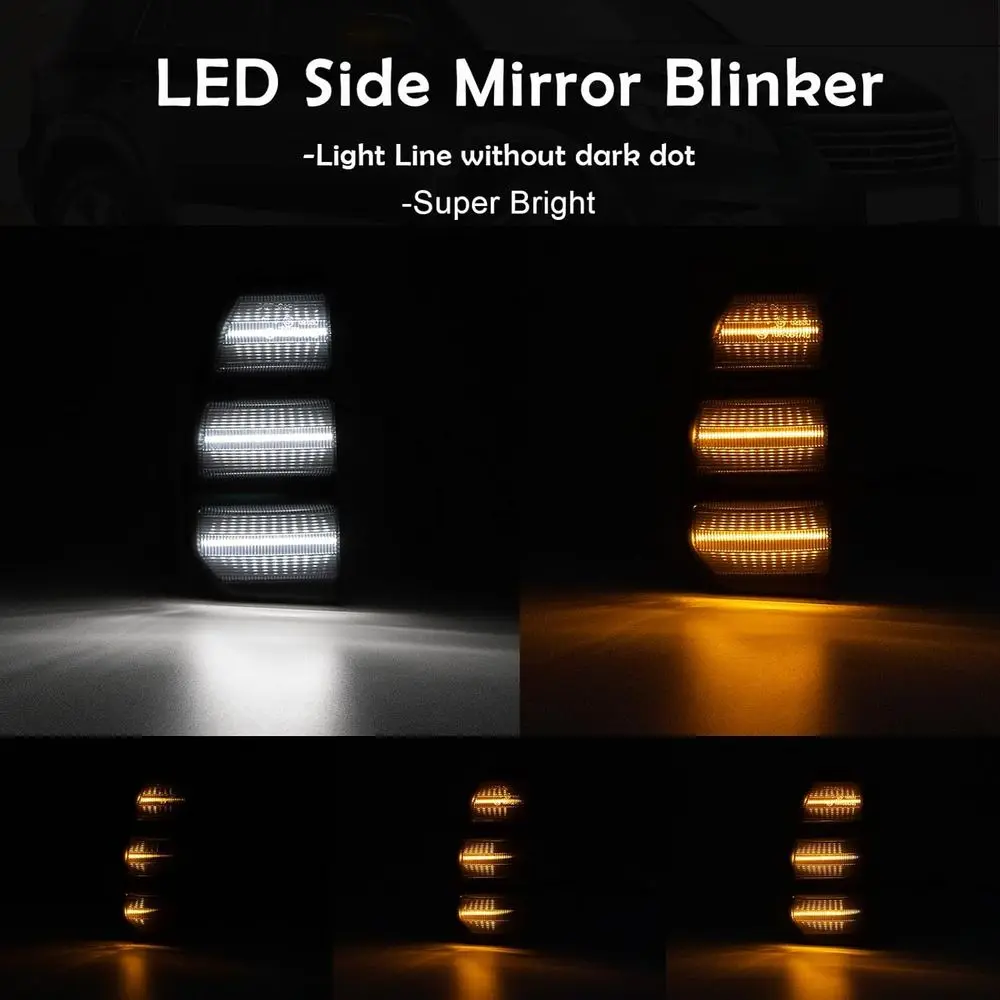 Lampeggiatore sequenziale ambrato e DRL bianco per indicatori di direzione a specchio laterale Tundra LED 2007-2021