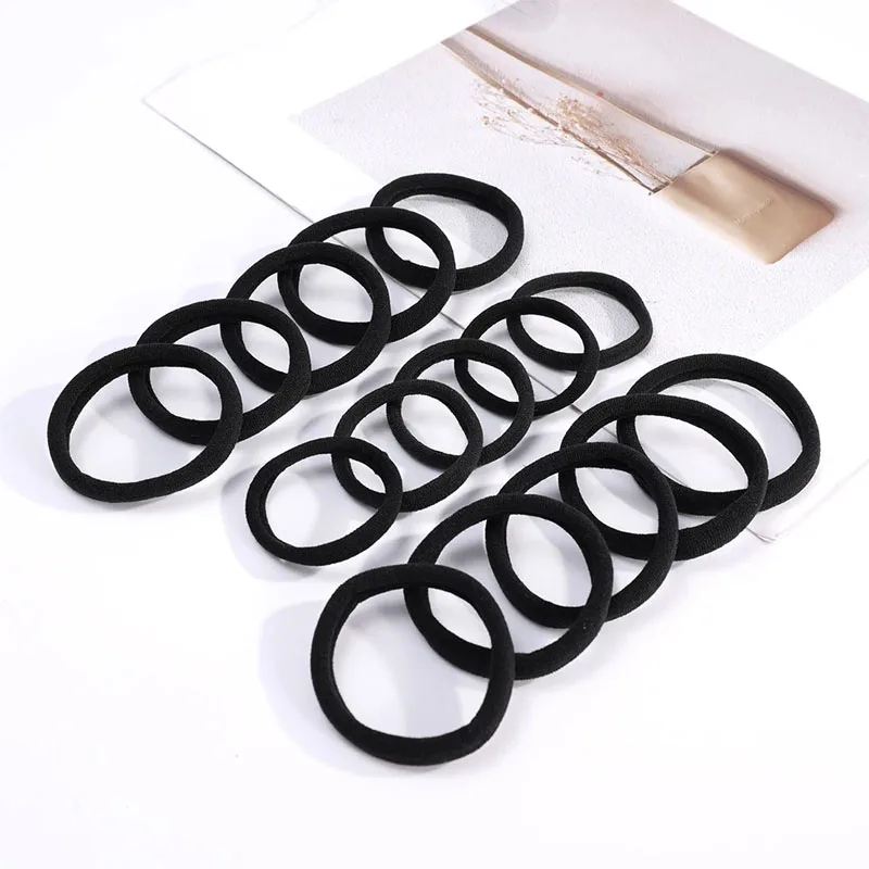 50/100 Stück schwarze Haarbänder für Frauen und Mädchen, Haarband, hochelastisches Gummiband, Haargummis, Pferdeschwanzhalter, Haargummis, Zubehör – Detail 5