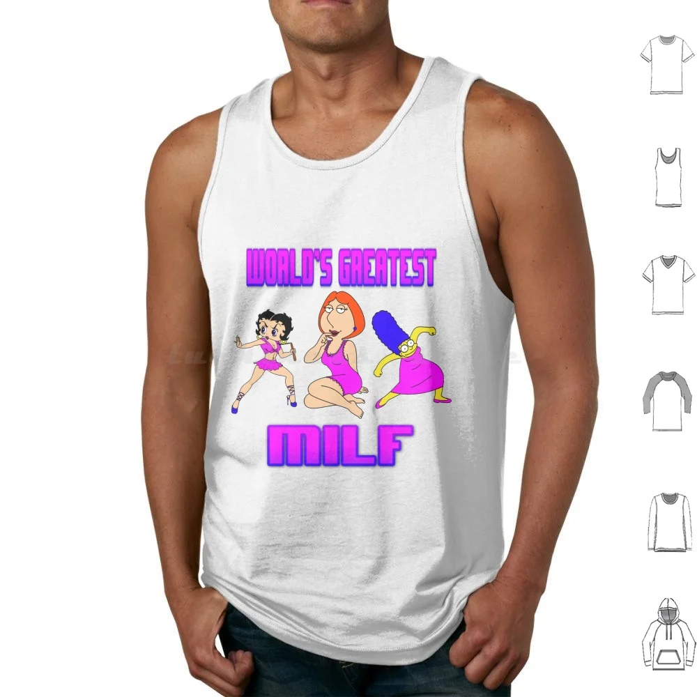 World's Greatest Milf Tank Tops Print Cotton Oddly Specific Weirdly Specific Cursed Image Cursed Meme Memes Milf