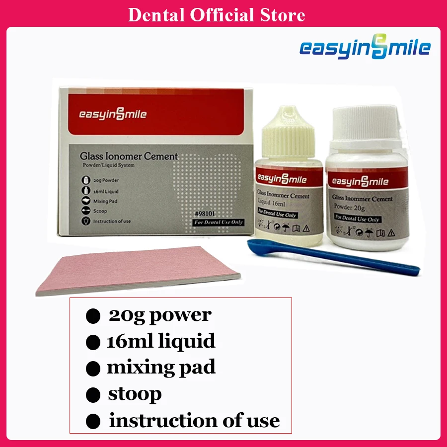 20g+16ml Dental materials glass ionomer cement permanent set of dental fillings permanent  for dental restoration