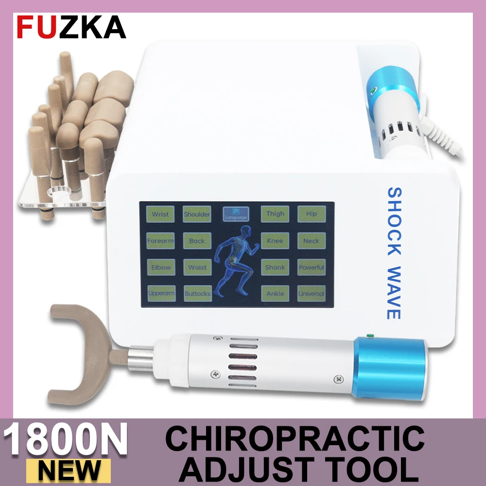 1800N Chiropractic Adjustment Tool Electric Gun Set Spine 10 Heads Therapy Adjust Vertebration Tool Body Massager