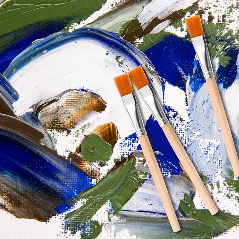 30 pezzi di pennelli piatti, pennello per legno da 3/4 pollici pennelli per pittura artigianale per artisti pennello per acquerello pittura sfusa per l'arte