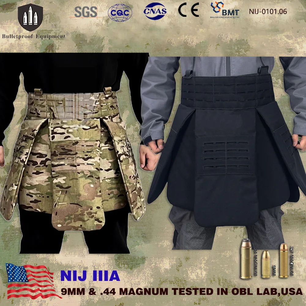 

NIJ 3A IIIA 1000D Outdoor Laser MOLLE Bulletproof Tactical Skirt Hunting Release Shoulder Adjustable Carrier Combat .44 Magnum