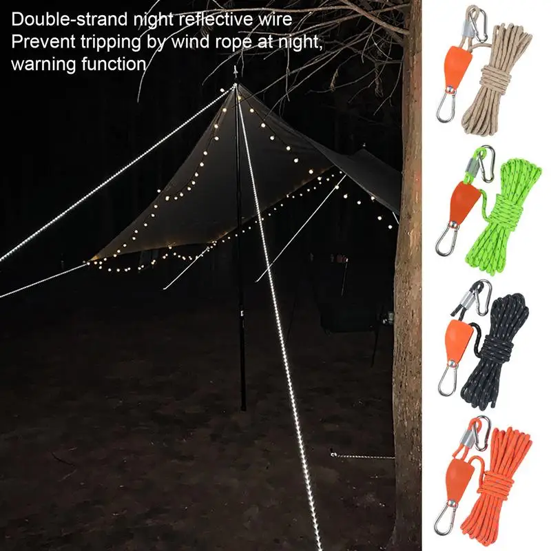 Ratcheting Tie Downs Rope Quick Setup Tent Ratchet Cord Camping String Heavy Duty Retractable Ratchet Straps For Canopy Kayak