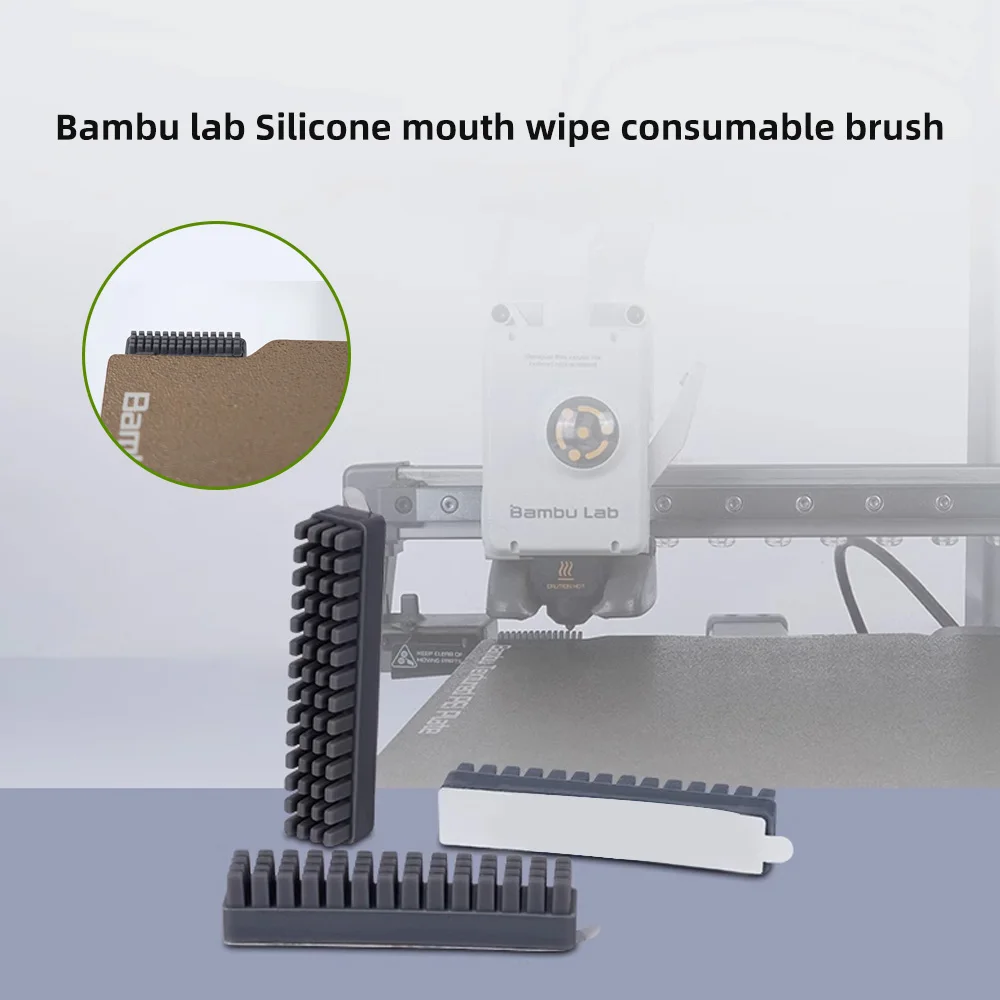 Düsen-Silikonreiniger für Bambu Lab A1 Mini-Düsenwischer, Silikonbürste, Brutstätte montiertes Reinigungswerkzeug für Bambulab 3D-Drucker – Detail 1