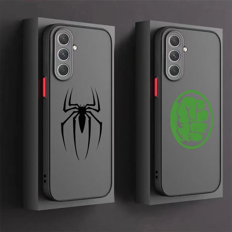 

Marvel Logo Fashionable Cool Frosted Translucent For Samsung Galaxy S24 S23 S22 S21 S20 FE S10 S9 S8 Plus Ultra Pro 5G Matte