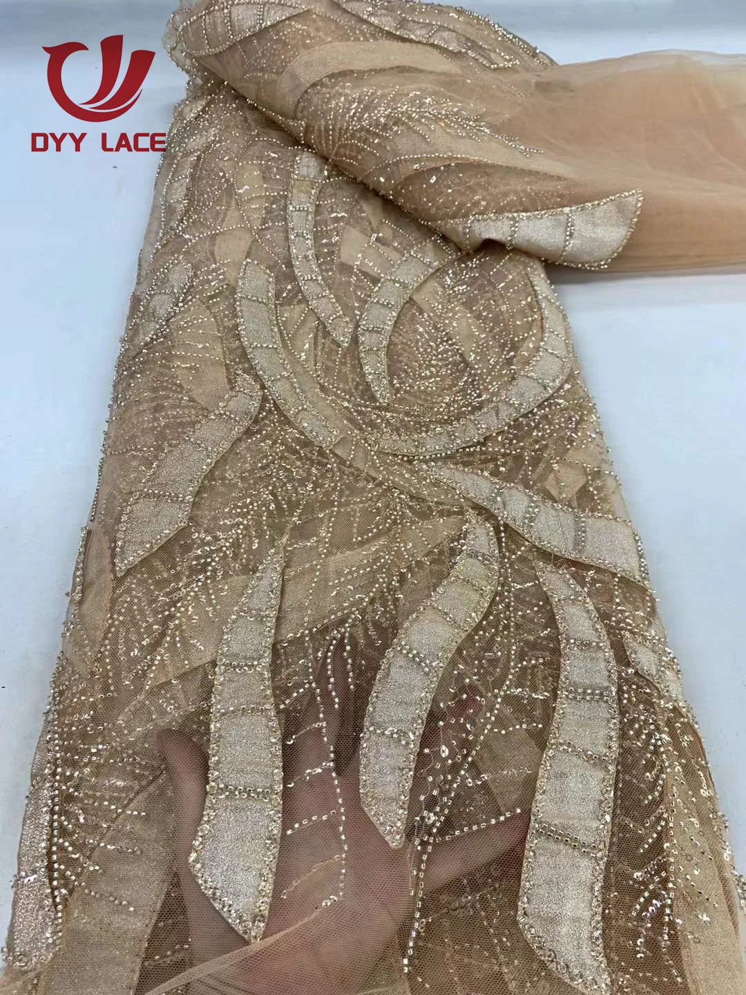 

2024 African Sequins Lace Fabric Nigerian Groom Embroidery High Quality French Tulle Lace Fabric For Bridal Wedding 5 Yards