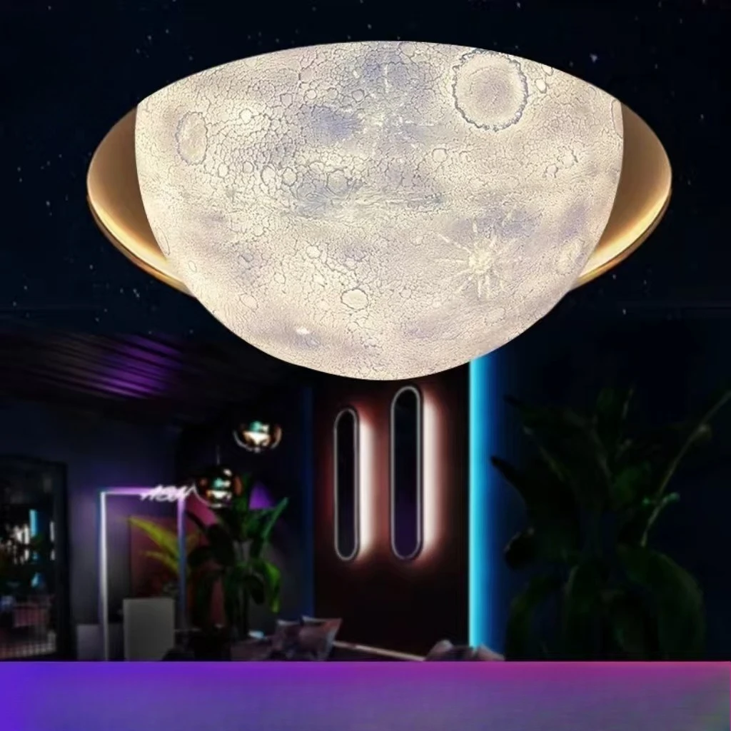 

Half round moon ceiling light shopping mall design atmosphere light hemisphere Internet celebrities clear bar ceiling creative d