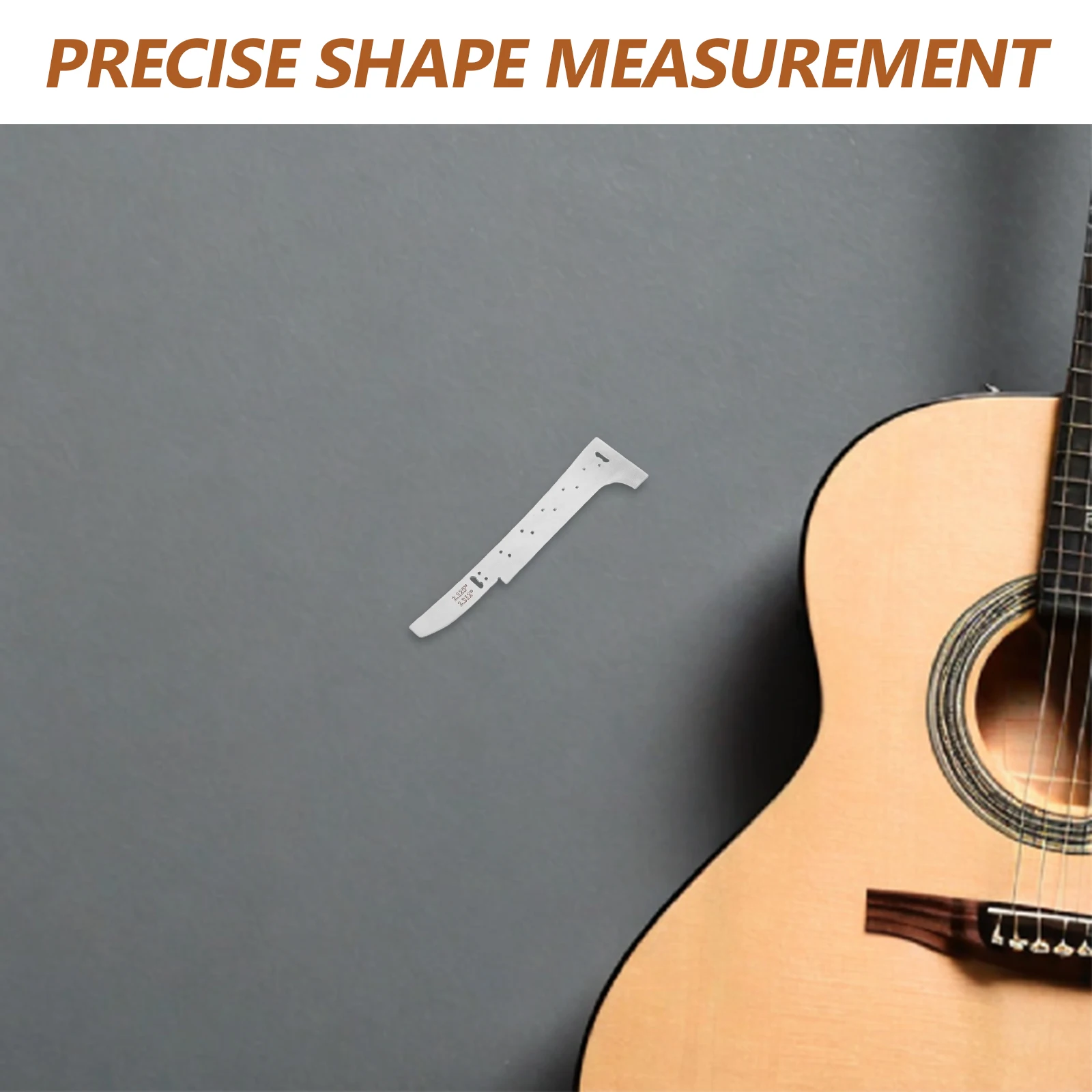 

Silver Metal Precision Guitar Bridge Ruler Shape Gauge Measuring Tool for Violin Luthier Instrument Maintenance