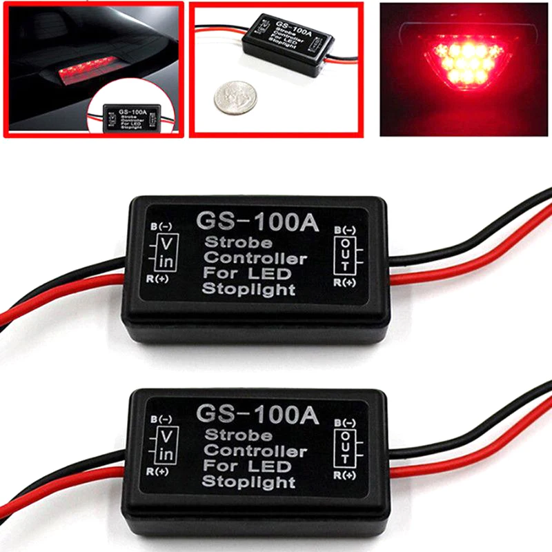 Universal12-24V Flash Strobe Controller Car Brake Light Flasher Module For Vehicles Auto Motorcycle LED Brake Stop Signal Light