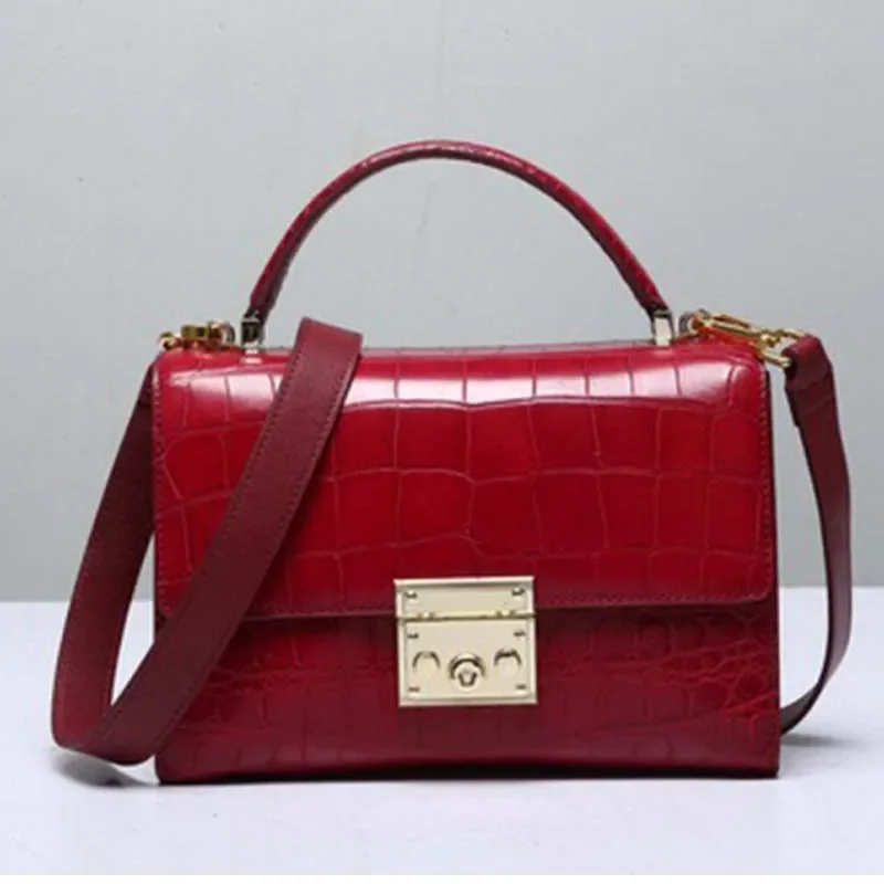 ourui water dyed crocodile leather female bag  crocodile leather lady women handbag