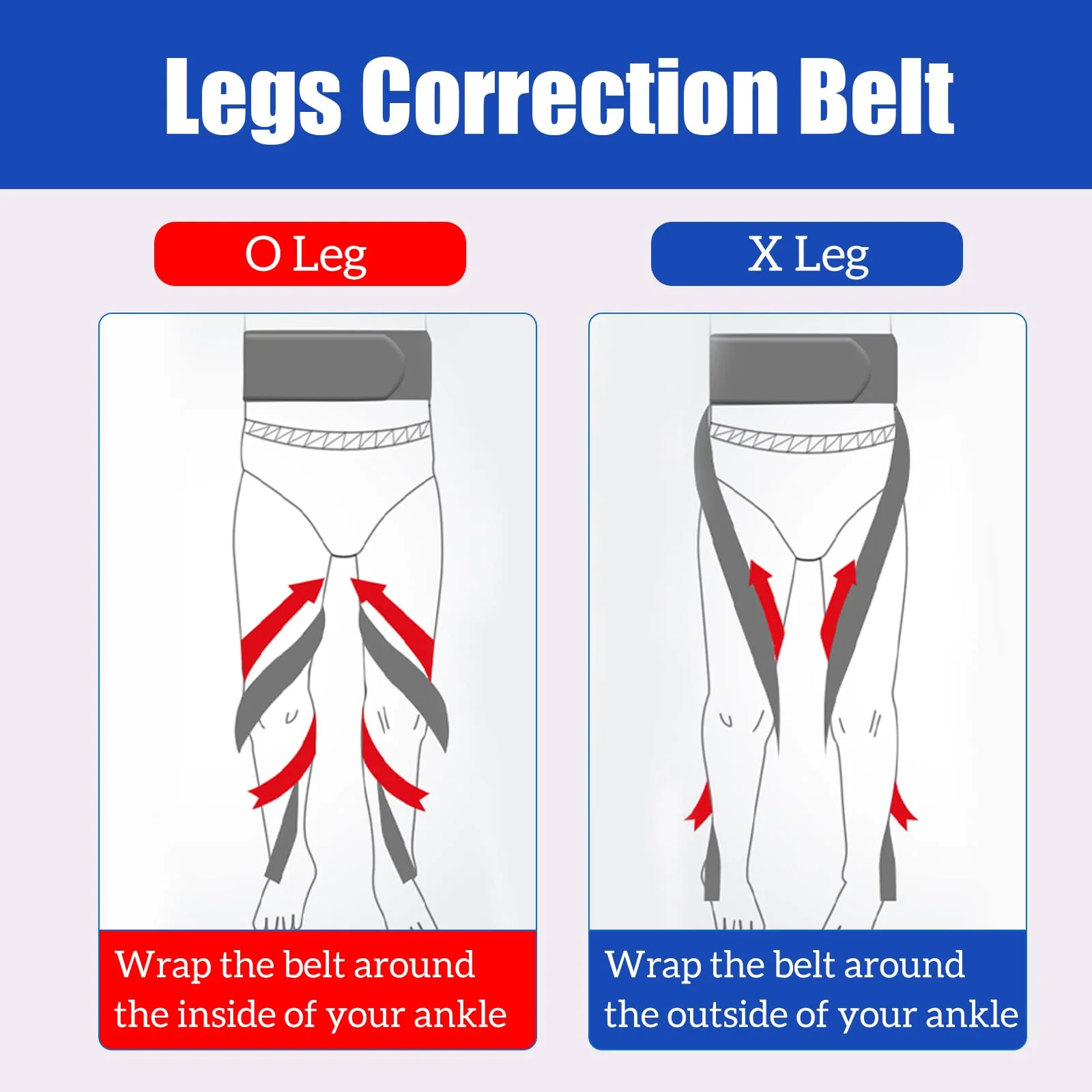 O/X Leg Type Correction Belt Leg Posture Corrector Band Bandage Unisex Teens O/X Legs Bandage Lightweight Pediatric Straighten