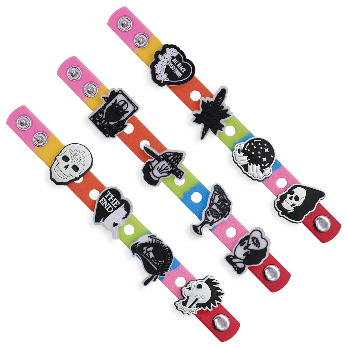 All Saints' Day Halloween skull PVC Shoe Charm Buckle Sandals Accessories Bouquet Shoes Decoration Fit Pins party festival gift