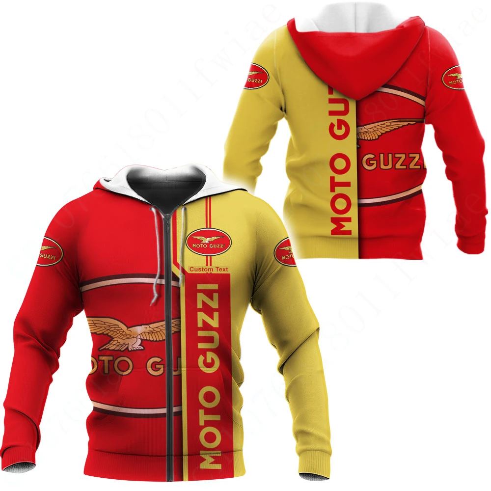 Homens e mulheres Moto Guzzi Anime Hoodies com zíper, Hoodies casuais, roupas unissex, pulôver Essentials, Harajuku, moletom impressão 3D