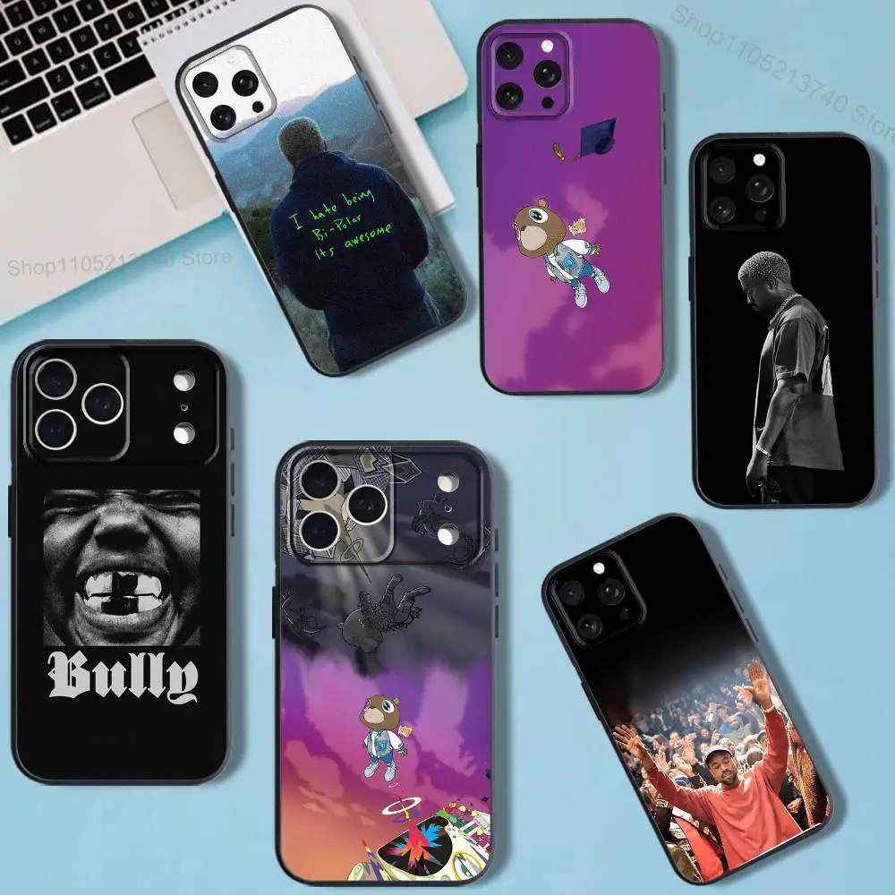 

K-Kanye W-WestS Bully -ES allover print Phone Case For iPhone 11,12,15,16,17,13,14,Pro,Max,Plus,E,Mini,Air,SE4 Black Soft Cover