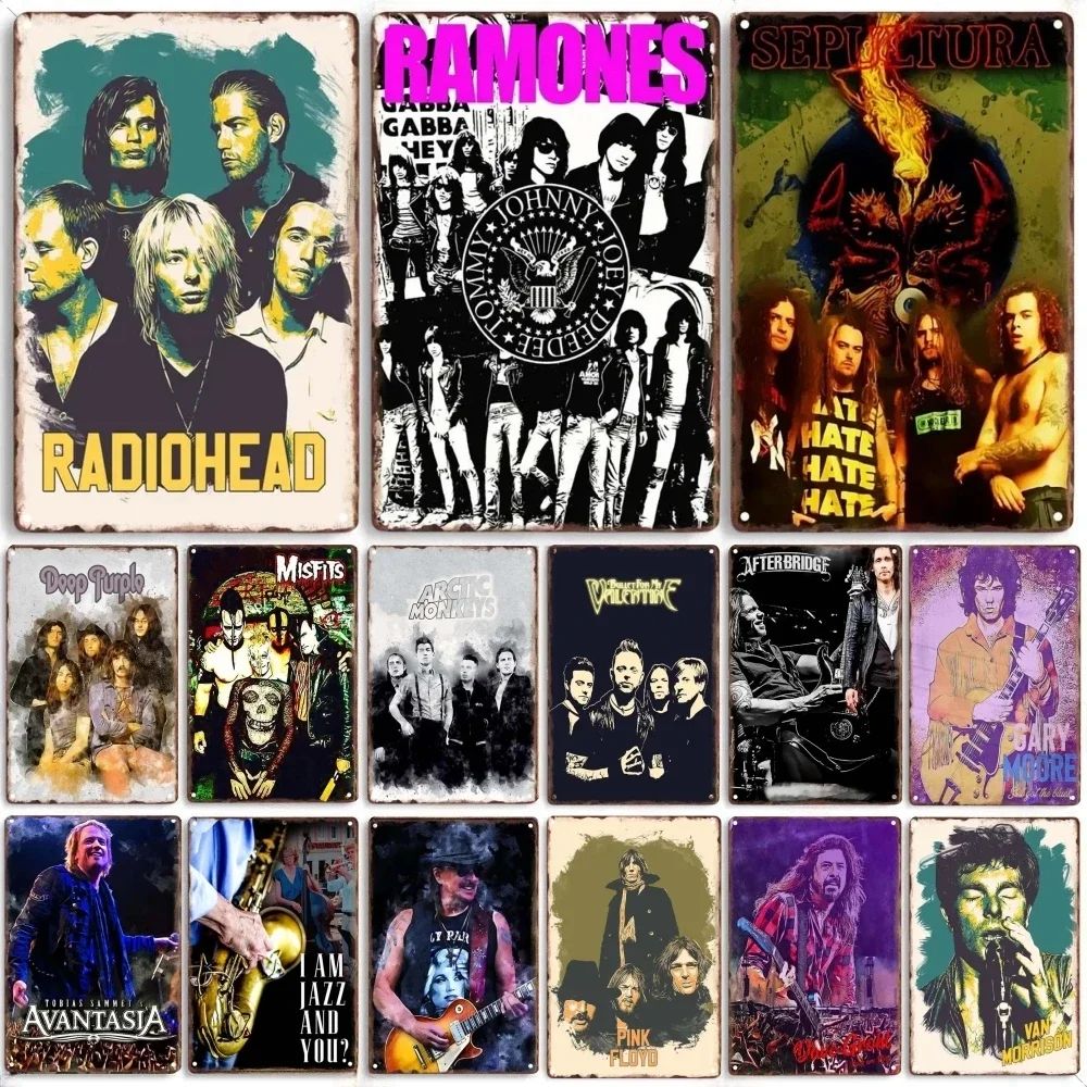 Vintage Classics Rock Band Art Metal Poster Tin Sign Music Bar Pub Club Retro Man Cave Living Room Workshop Decorative Plaques