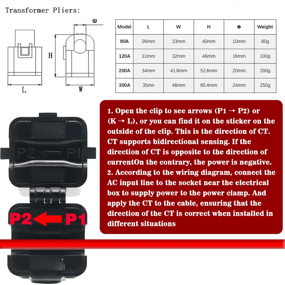 Imagem -05 - Tuya Wifi Zigbee Medidor de Energia Bilateral Bidirecional Inteligente Monitor de Consumo de Eletricidade Braçadeira ct Kwh ac 110v 220v 80300a