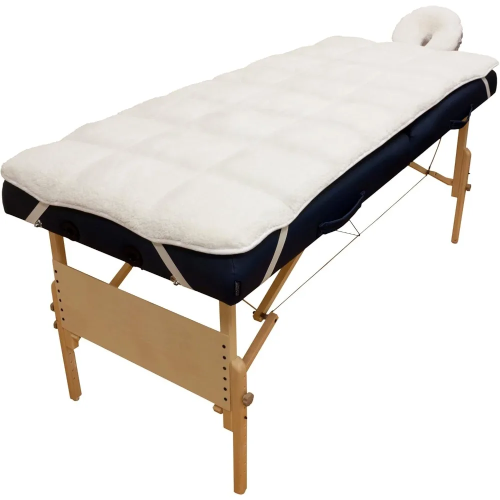 Massage Bed, Abundance Deluxe Quilted Fleece Massage Table Pad Set. Includes Face Cradle Cover & Table Pad. Microfibe