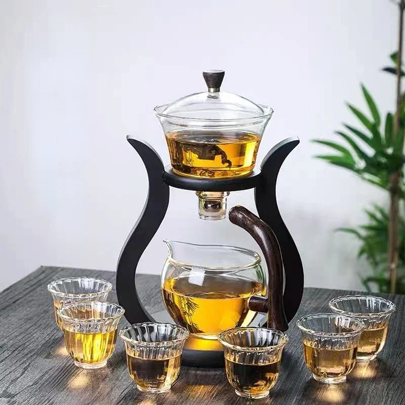 Kungfu Tea Cup Set Teapot Glass Teapots Household Magnetic Suction Teapot Living Room Tea Making Artifact Gaiwan Pu Erh Kettle