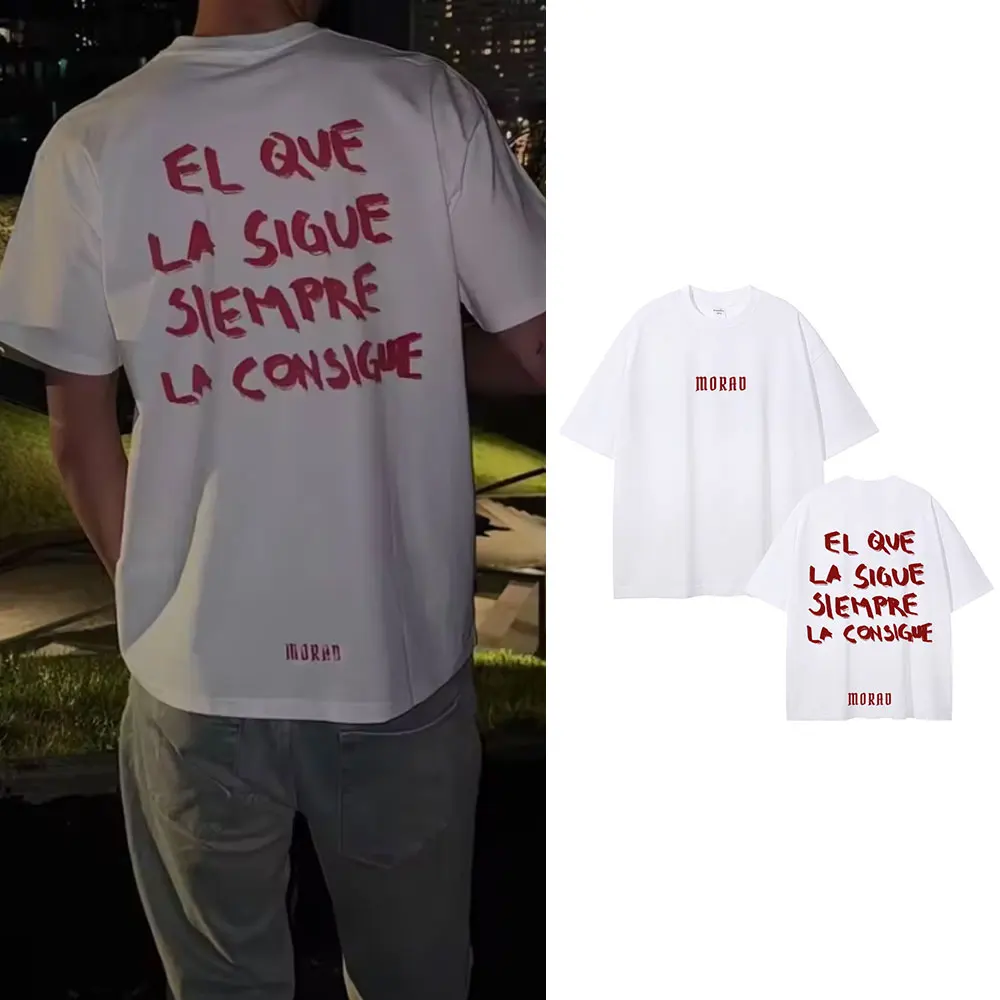 

Rapper Morad El Que La Sigue Siempre La Consigue Same Style Print T Shirt Men Casual Cotton Tshirt Male Hip Hop Fashion T-shirts