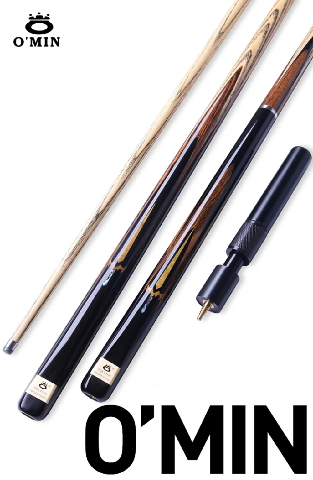 

OMIN 57" Gold Sword White Ash Snooker Billiard Pool Cue Stick 10mm + Extender + Case