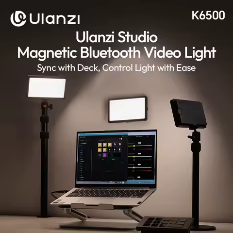Ulanzi K6500 Studio Magnetic Bluetooth Video Light 8000mAh 2900K-6500K Fill Light Sync with D200 Deck for Live Photography Shot