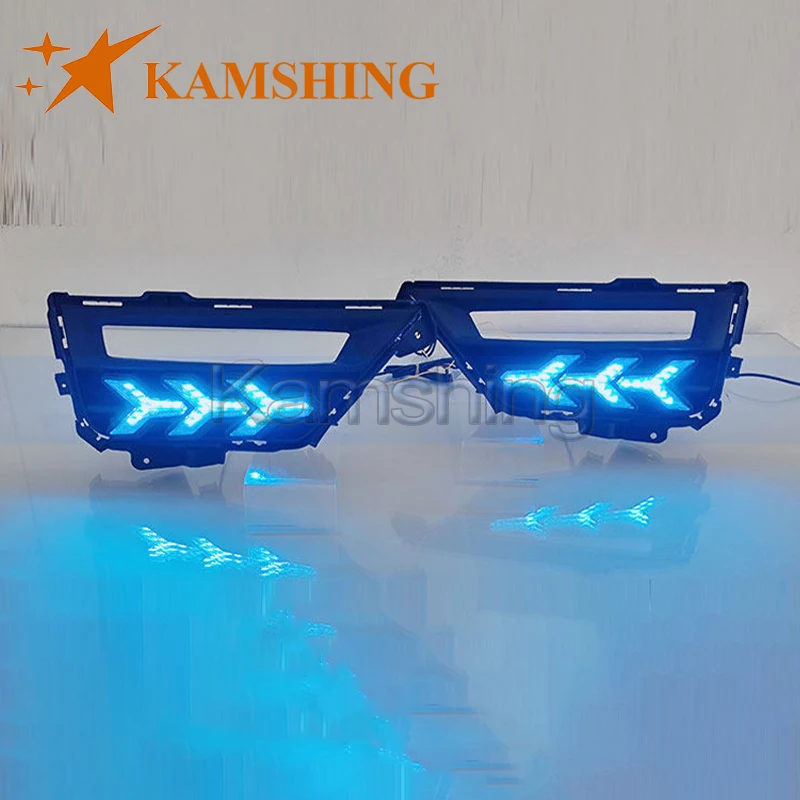 CAPQX 1pair LED Daytime Running Light For Honda CRV CR-V 2021-2022 DRL Day Light Foglamp Frame Fog lamp Turn Signal Light