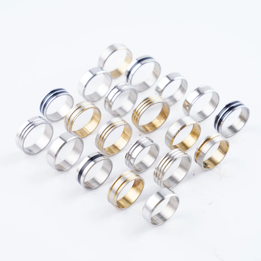 20 أجزاء/وحدة موضة بسيطة للرجال والنساء خاتم من الفولاذ المقاوم للصدأ نمط مختلط مجوهرات الحفلات اليومية هدايا يتم شحنها عشوائيا #5