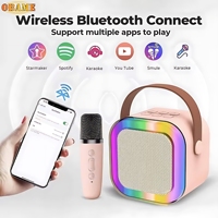 New K12 Karaoke Machine Portable 5.3 PA Speaker System with 1-2 Wireless Microphone Home Family Singing Children's Gift  Speaker