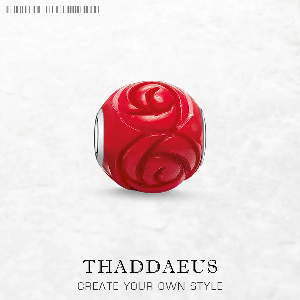 

Beads Red Rose Flower Brand New 925 Sterling Silver Europe Jewelry Accessories Romantic Gift For Women