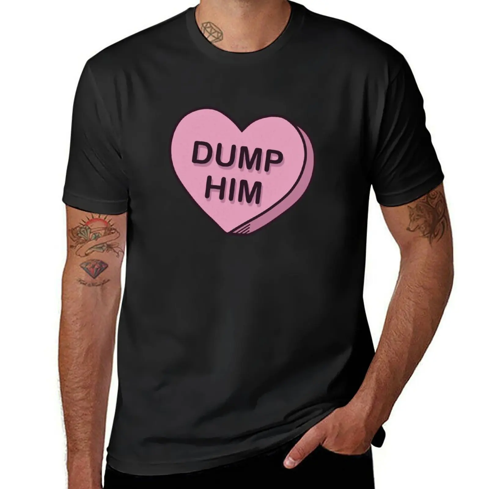 

Dump Him Candy Heart T-Shirt korean fashion vintage sports fans t shirts for men