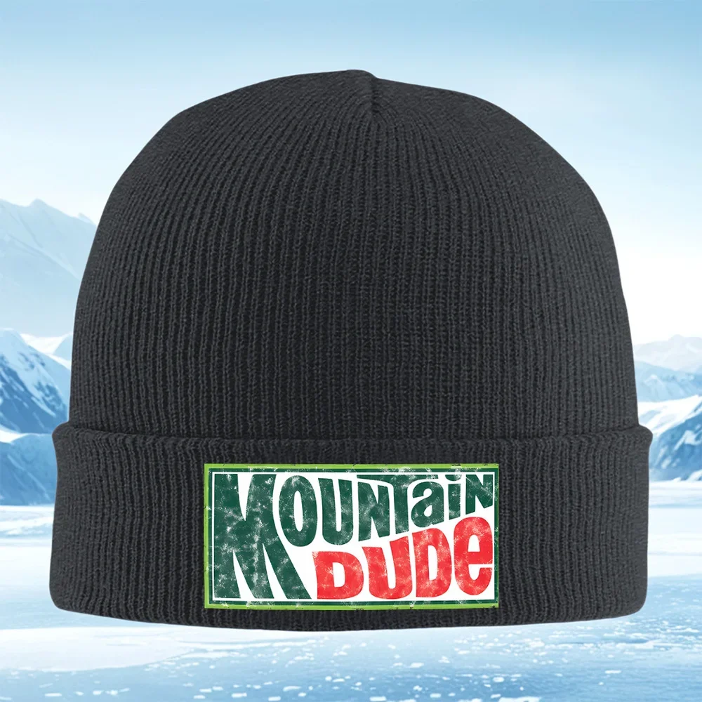 2026 Mountain Dude vintage sign design Men Women Unisex Knitted Hat Beanie Pullover Cap Winter Thermal Warm Christmas Outdoor Cy