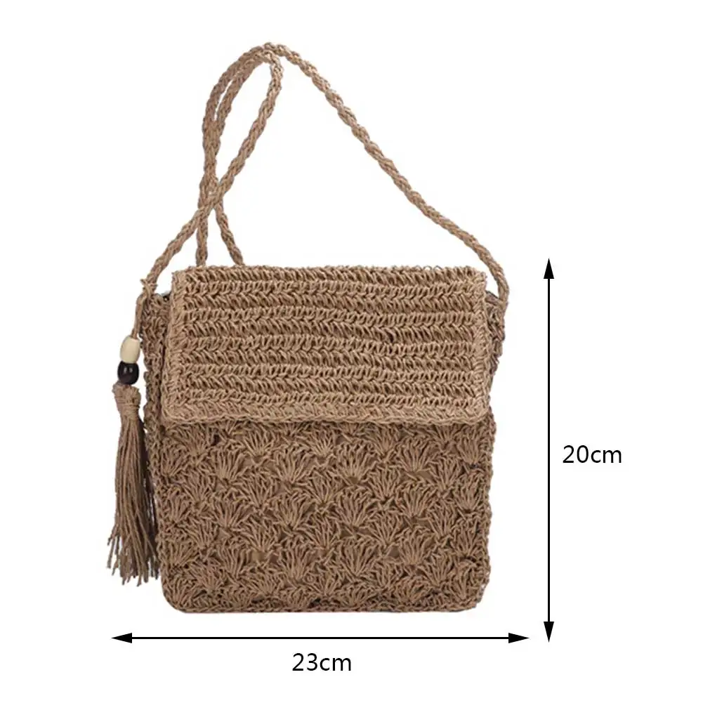 Sac à main tissé en raphia pour femmes, sac à bandoulière en paille, sac à bandoulière pour téléphone, sac à main de vacances, design d'été, plage, initié