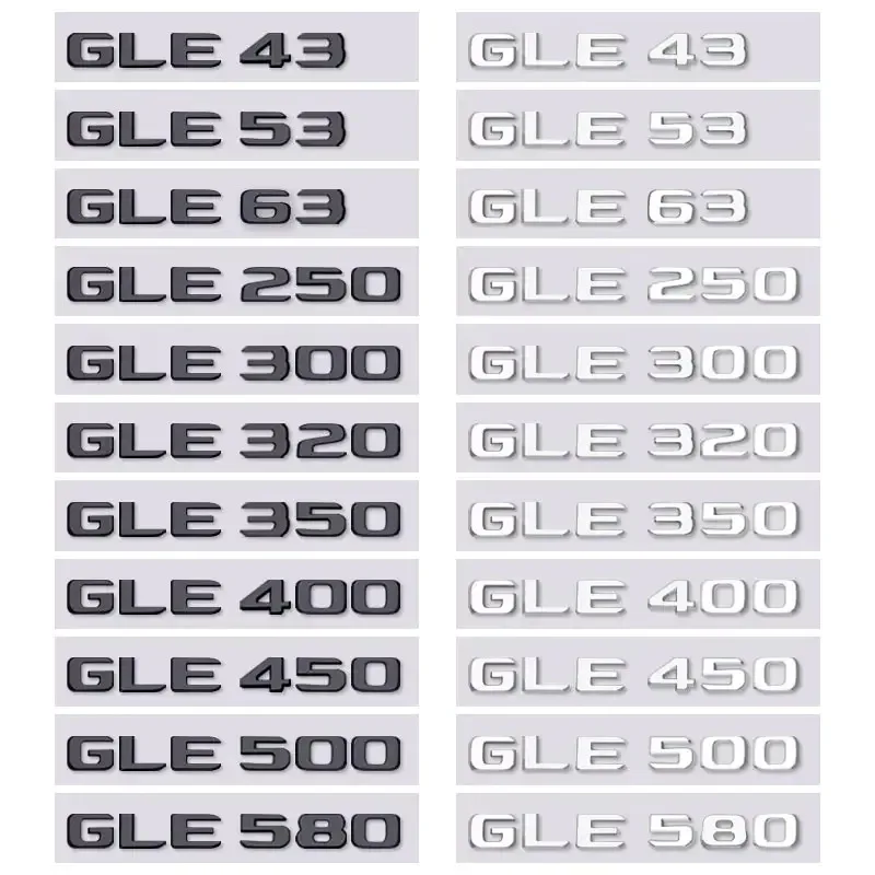 GLE43 53 63 GLE250 300 320 350 400 GLE450 500 580 letter car sticker for mercedes benz GLE class refit rear boot trunk label