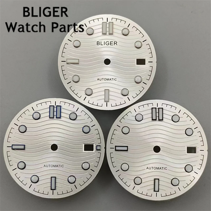 BLIGER-Cadran de Montre Lumineux, 31mm, Noir, Bleu, Vert, Gris, Fit NH35, NH36, ETA2824, 2836 ata yota8205, 8215, Placage zhu DG2813 3804, Mouvement