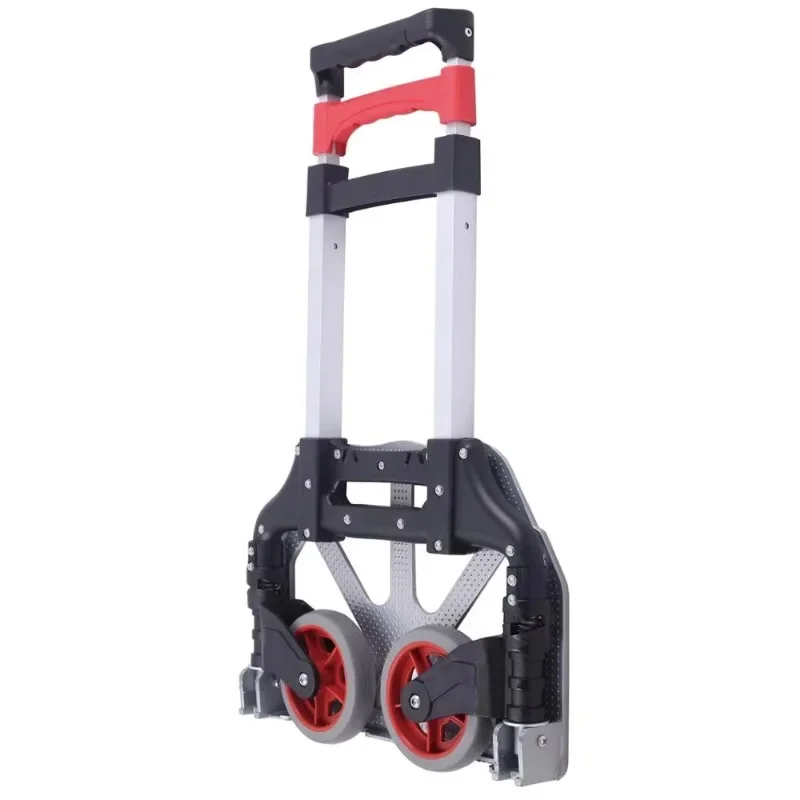 Portable lightweight folding luggage aluminum trolley with two wheels