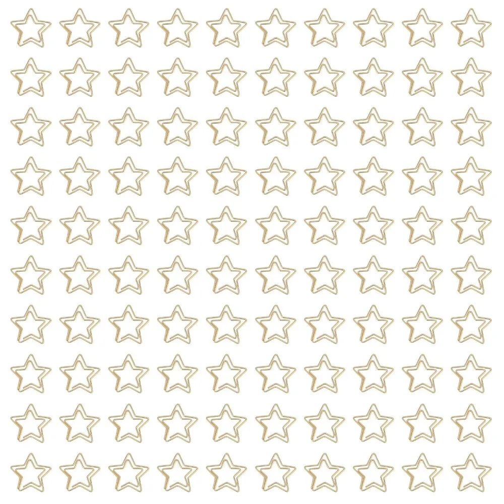 

100 шт. Золотые звездообразные скрепки для бумаги с золотым покрытием, маленькие, 30*30 мм, с коробкой для хранения